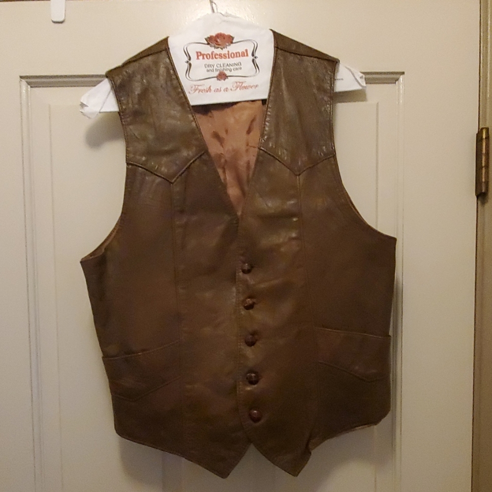 Tony Lama Brown Leather VEST size 42